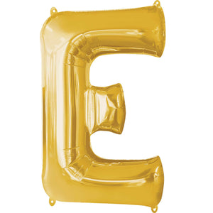 Gold Letter E Supershape 86cm Balloon