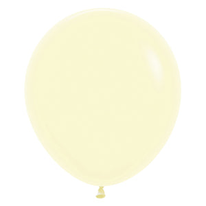 Sempertex 45cm Pastel Matte Yellow Latex Balloons 620, 6PK Pack of 6