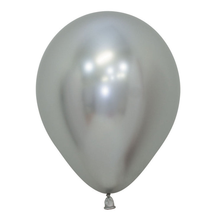 Sempertex 12cm Metallic Reflex Silver Latex Balloons 981 Pack of 50