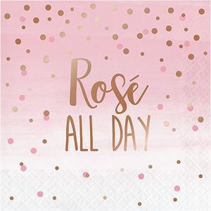 Rose All Day Lunch Napkins Rose All Day Rose Gold Foil Pack of 16