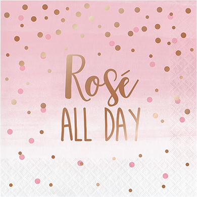 Rose All Day Lunch Napkins Rose All Day Rose Gold Foil Pack of 16