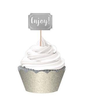 Cupcake Kit Silver - Foil Hot Stamp & Glitter Pack of 24