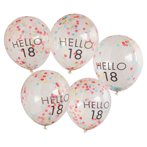 Mix It Up Hello 18 30cm Balloons Brights Pack of 5