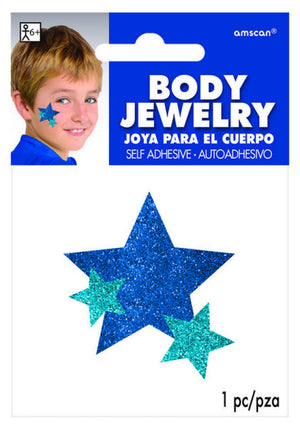 Glitter Star Body Jewelry Team Spirit - Blue