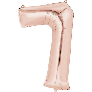 Rose Gold 83cm Number 7 Super Shape Balloon