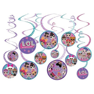 LOL Surprise Value Hanging Swirl Decorations Pack of 12