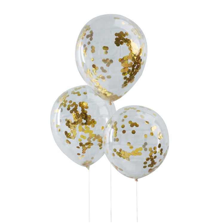 Pick & Mix Balloons Confetti Gold Pack of 5