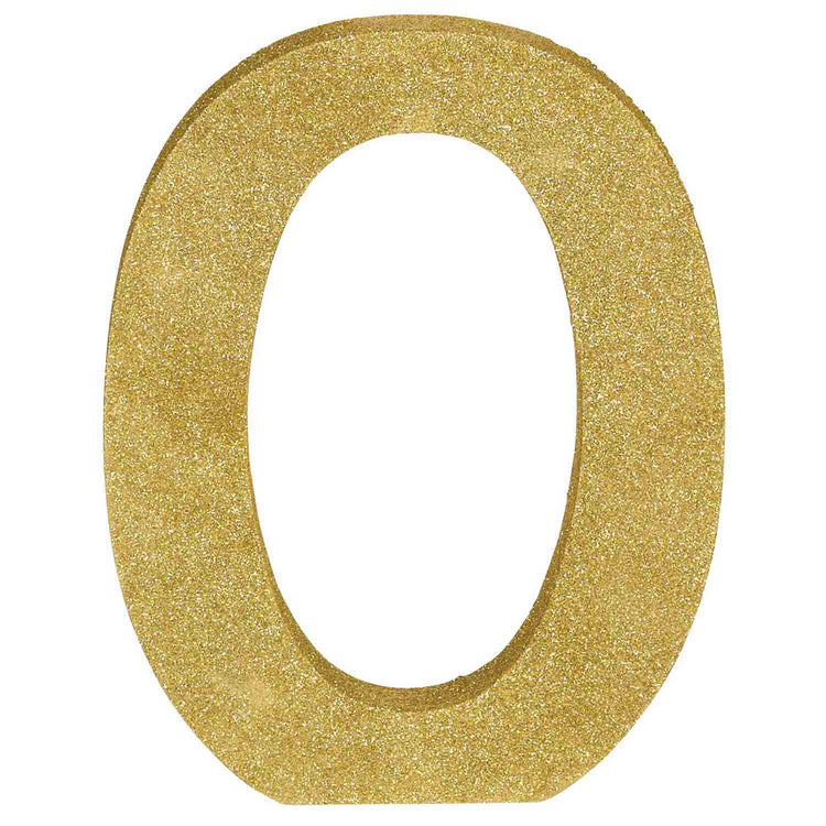 Letter O Gold Glittered Decoration MDF