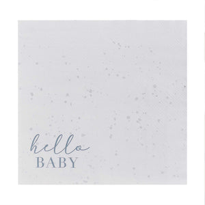 Hello Baby Napkins Cloud & Speckle Cream & Grey Pack of 16