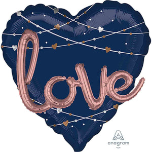 Multi-Balloon Heart Navy Wedding love P75