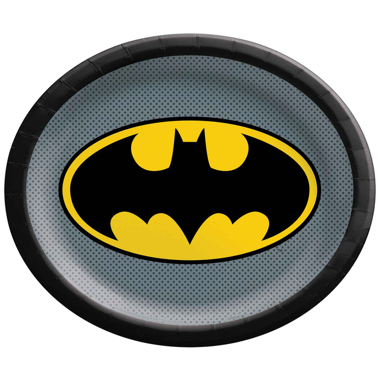 Batman Heroes Unite Shaped Paper Plates 30cm x 25cm Pack of 8