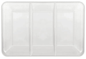 White Rectangular Plastic Compartment Tray 35cm