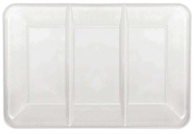 White Rectangular Plastic Compartment Tray 35cm