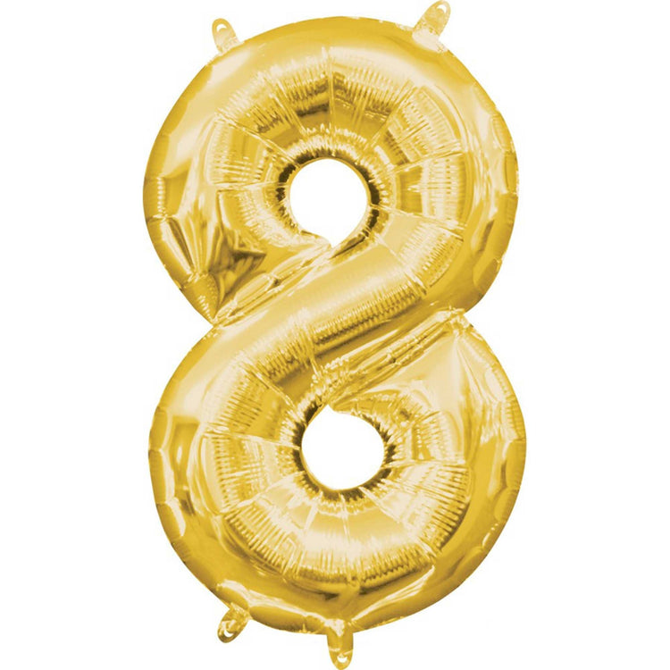 Gold 40cm Number 8 Balloon