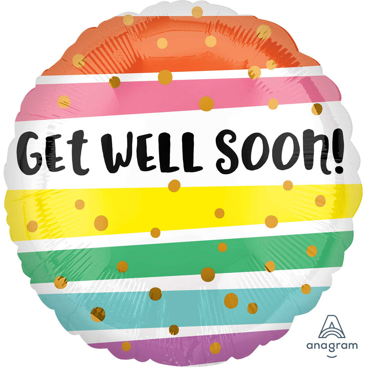 45cm Standard HX Get Well Soon Bold Stripes S40