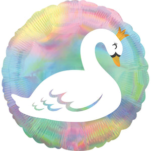 45cm Standard Holographic Iridescent Pastel Swan S55