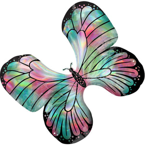 SuperShape Holographic Iridescent Teal & Pink Butterfly P40