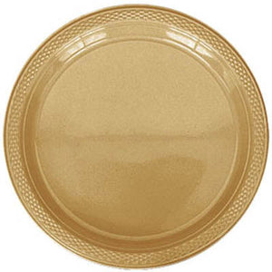 Premium Plastic Plates 23cm 20 Pack - Gold Pack of 20