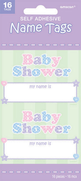 Baby Shower Name Tags Pack of 16