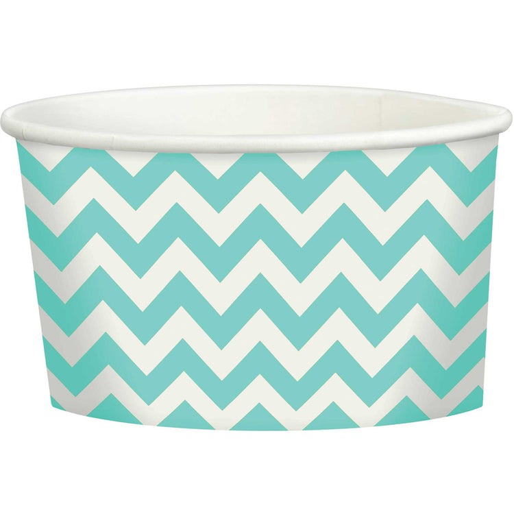 Chevron 280ml Treat Cups Robins Egg Blue Pack of 20