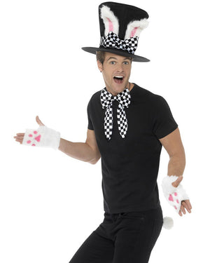Tea Party March Hare Hat Gloves Tail and Bow Tie Kit