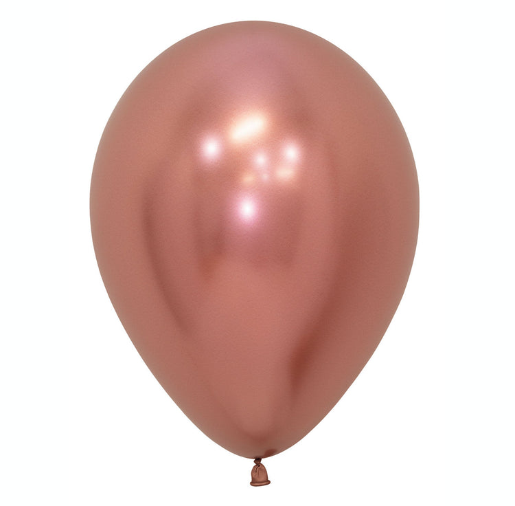 Sempertex 30cm Metallic Reflex Rose Gold Latex Balloons 968, 50PK Pack of 50