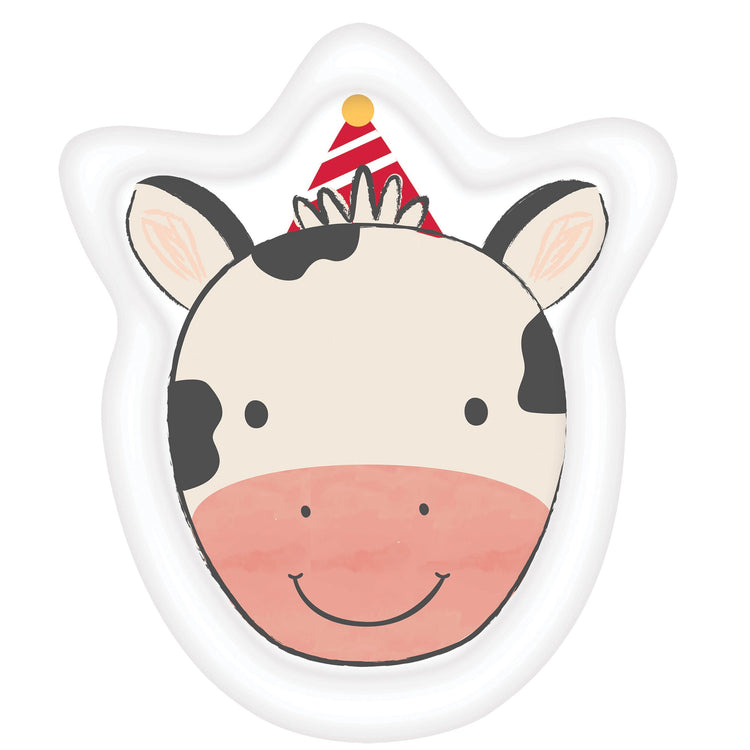 Barnyard Birthday Cow Shaped Paper Plates 22cm x 17cm Pack of 8