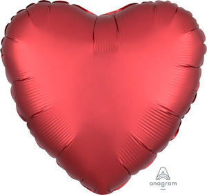 45cm Standard HX Satin Luxe Sangria Heart S18