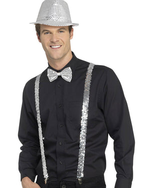 Silver Sequin Braces