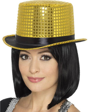Gold Sequin Top Hat