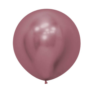 Sempertex 60cm Metallic Reflex Pink Latex Balloons 909, 3PK Pack of 3