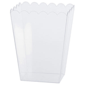 Scalloped Container Plastic Clear Medium