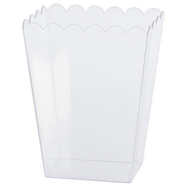 Scalloped Container Plastic Clear Medium