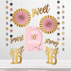 Elegant 16th Blush Room Decorating Kit