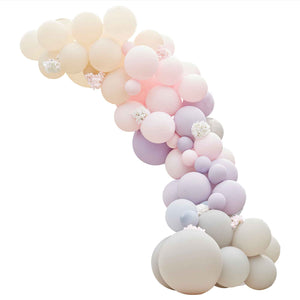 Balloon Arch Pink, Lilac & Matte Grey Pack of 81