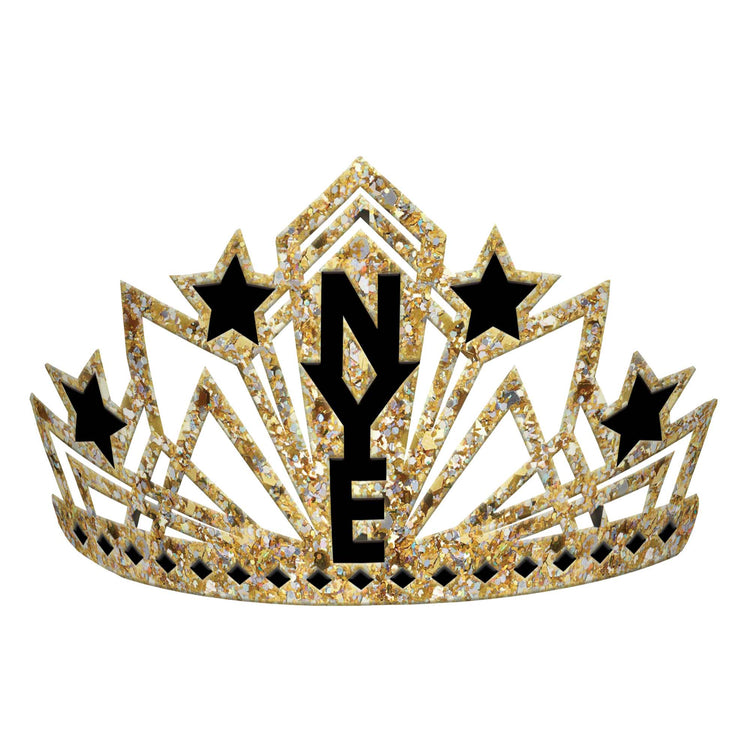 NYE Glitter Crown Black & Gold