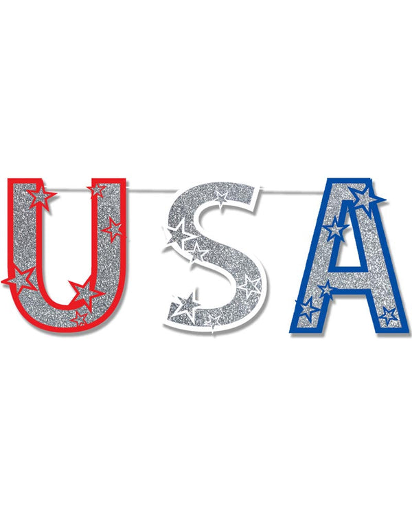 Glittered USA Streamer