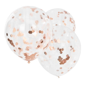 Mix It Up Giant Rose Gold And Blush Confetti Balloons Pack of 3