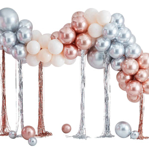 Mix It Up Balloon Arch mixed Metallic Balloon Arch With Fringe Curtain Pack of 97