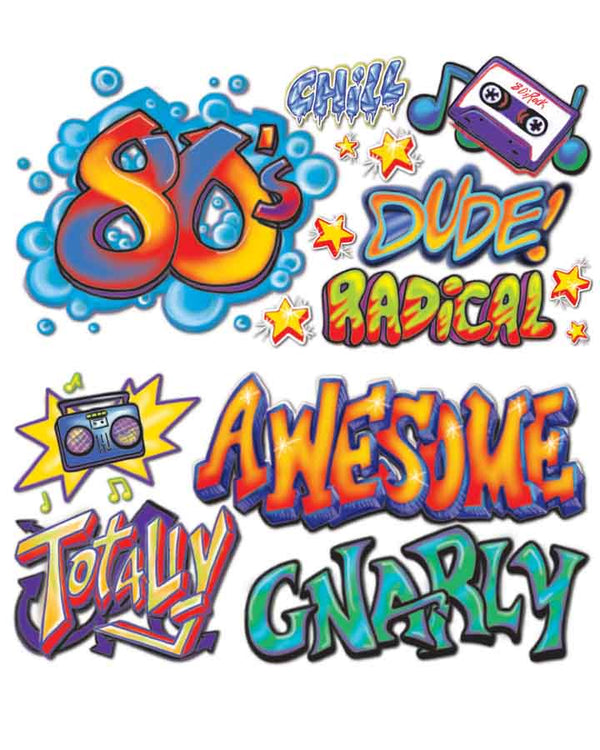 80s Graffiti Prop Cutouts Pack of 15