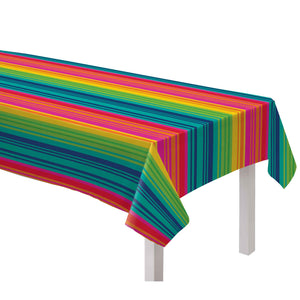 Fiesta Serape Striped Flannel Backed Vinyl Tablecover