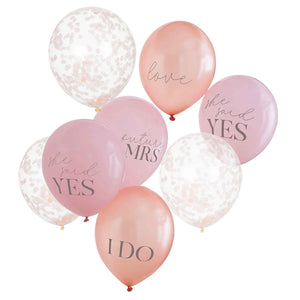 Hen Party Mixed Pack Of Hen Party Slogan & Confetti 30cm Balloons