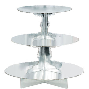 Cupcake 3 Tier Treat Stand Silver