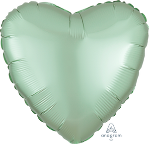 45cm Standard HX Satin Luxe Mint Green Heart S18