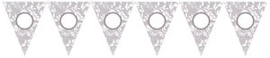 Silver Scroll Personalized Pennant Banner Pack of 24