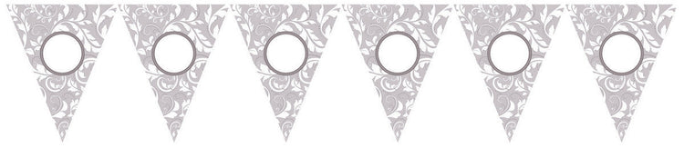 Silver Scroll Personalized Pennant Banner Pack of 24