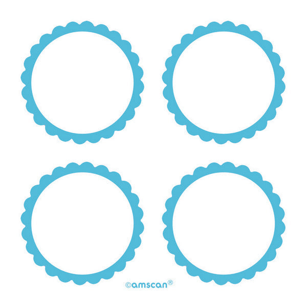 Labels Scalloped - Caribbean Blue Pack of 5