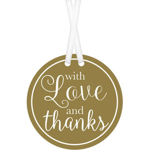 With Love & Thanks Tags - Gold Pack of 25