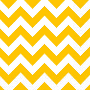 Sunshine Yellow Chevron Lunch Napkins Pack of 16