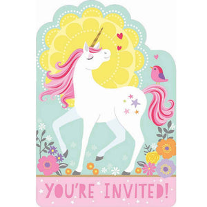 Magical Unicorn Postcard Invitations Pack of 8